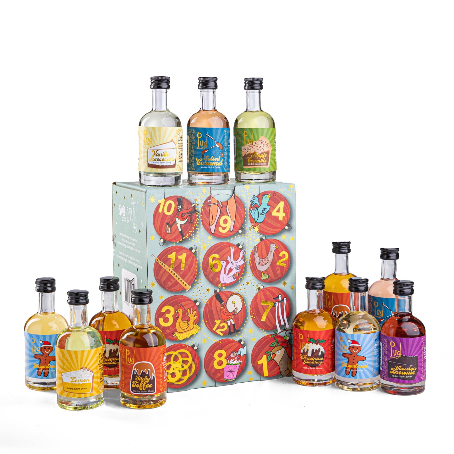 2024 Pud 12 Days Of Christmas Vodka Liqueur Gift Box (12 x 5cl)