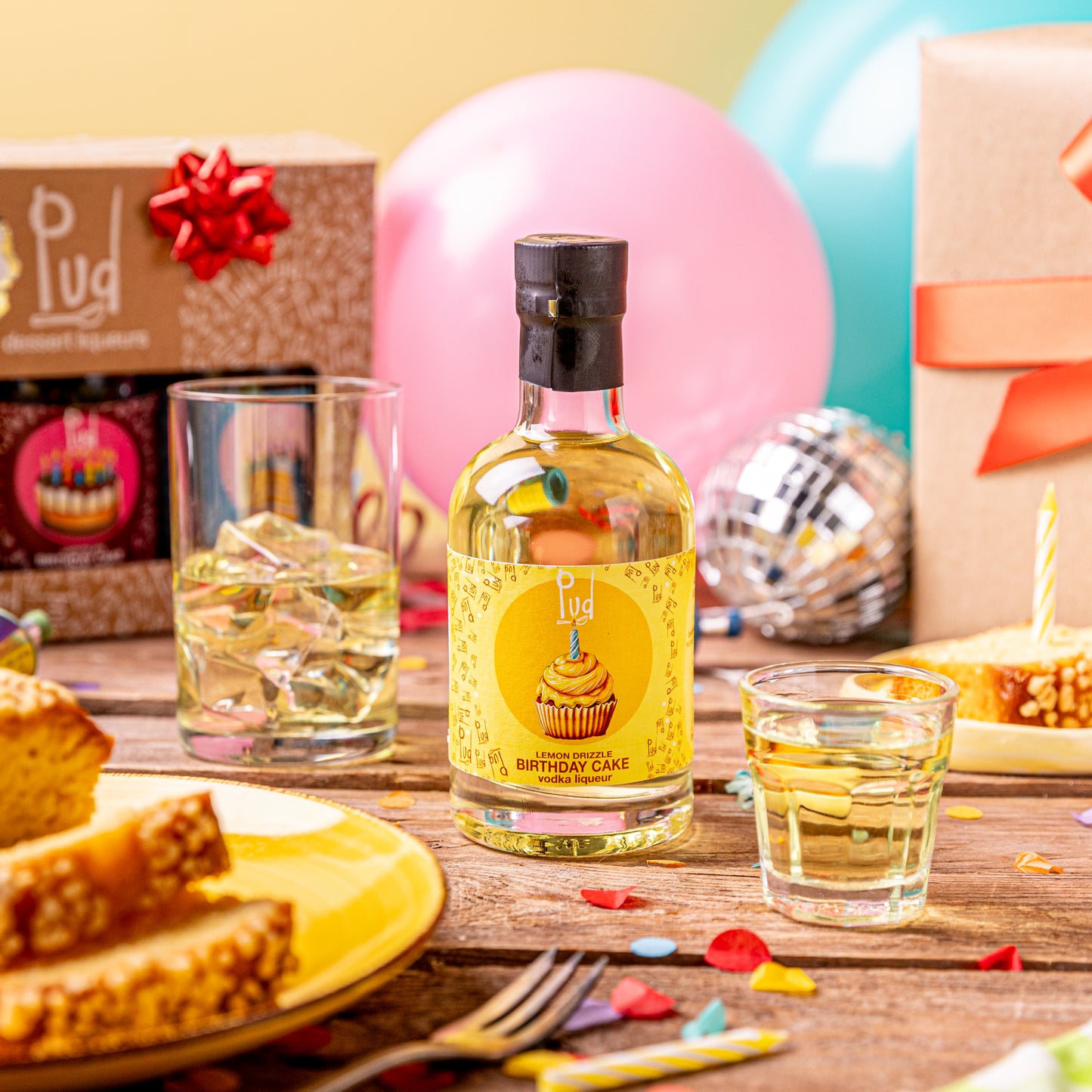 GIFT READY Birthday Cake Flavoured Pud, with gift box and handwritten birthday card