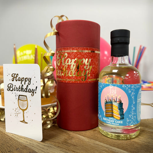 GIFT READY  Birthday Cake Flavoured Pud, with gift box and handwritten birthday card